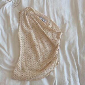 Crochet One-Shoulder Cotton Mango Top